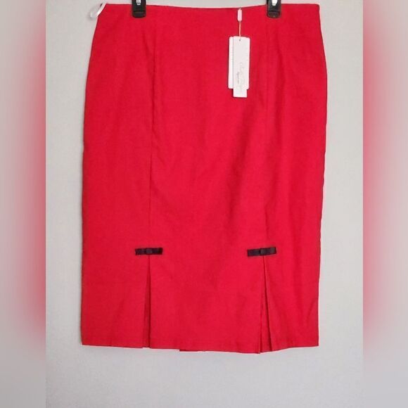 NEW WOMEN'S BELLE POJUE STRETCH SKIRT XL SIZE RED COLOR.. - Picture 1 of 5